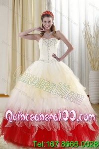 2015 Trendy Sweetheart Quinceanera Dresses with Beading