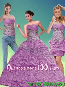 2015 New Arrival Lilac Sweetheart 2015 Quinceanera Dresses with Beading and Pick Ups