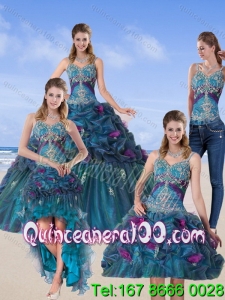 2015 Wholesale Multi Color Quinceanera Gown with Hand Made Flower and Pick Ups