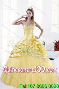 Wholesale and Most Popular Strapless Beading Quinceanera Dresses for 2015