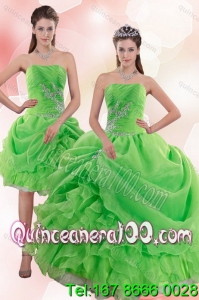 Wholesale 2015 Pick Ups and Beading Quince Gowns in Spring Green