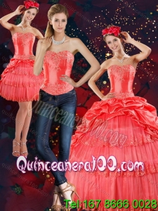 Unique 2015 Strapless Quinceanera Dresses with Pick Ups and Beading