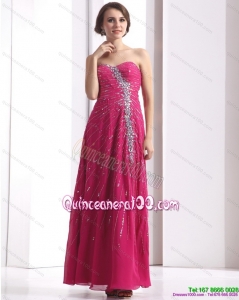 2015 Cheap Sweetheart Floor Length Dama Dress with Beading
