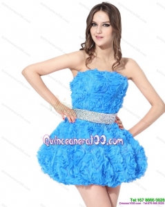 2015 New Style Short Dama Dresses with Rolling Flowers and Beading