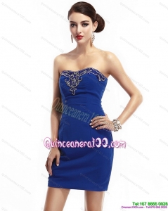 New Style Strapless Short 2015 Dama Dresses with Appliques