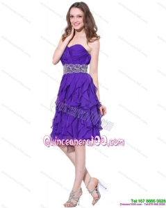 Popular Sweetheart Ruffled Dama Dresses with Appliques for 2015