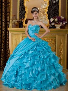 Baby Blue Ruffled for 2013 Sweet 16 Birthday Party Dress Cheap