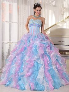Multi-color Sweetheart Floor-length Appliques Quinceanera Dress