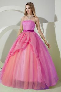Pink Beading and Embroidery Dress for Quinceanera Designed Princess