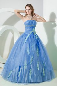 Baby Blue Ball Gown for Beading and Embroidery Quinceanera Dress
