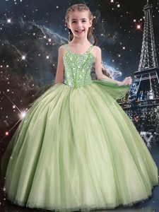 Floor Length Ball Gowns Sleeveless Pageant Dress Toddler Lace Up