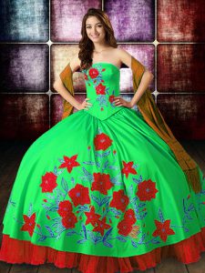 Most Popular Floor Length Multi-color Quinceanera Dress Strapless Sleeveless Lace Up