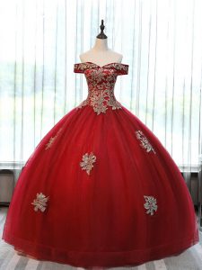 Luxury Wine Red Sleeveless Floor Length Beading and Appliques Lace Up Quinceanera Dress