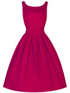 Gorgeous Fuchsia Sleeveless Taffeta Lace Up Dama Dress for Quinceanera for Prom and Party and Wedding Party