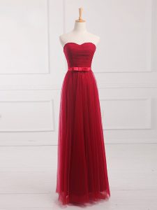 Exceptional Empire Court Dresses for Sweet 16 Wine Red Sweetheart Tulle and Lace Sleeveless Floor Length Lace Up