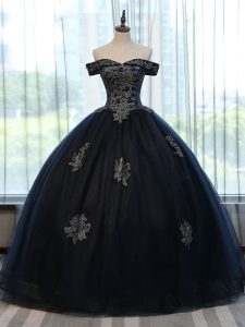 Sleeveless Lace Up Floor Length Appliques Sweet 16 Dress