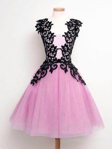 Lilac Lace Up Straps Lace Quinceanera Court Dresses Tulle Sleeveless