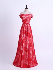 High Quality Floor Length Empire Sleeveless Red Damas Dress Lace Up