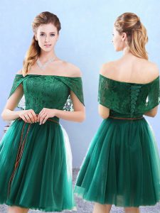 Stunning Cap Sleeves Lace Lace Up Quinceanera Dama Dress