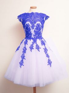 Customized Scalloped Sleeveless Tulle Dama Dress Appliques Lace Up