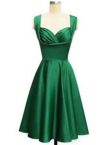 Beautiful Green Sleeveless Taffeta Lace Up Quinceanera Court Dresses for Prom and Party and Wedding Party