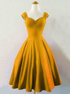 Sexy Gold A-line Ruching Court Dresses for Sweet 16 Lace Up Taffeta Sleeveless Mini Length