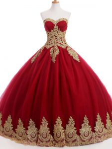 Exquisite Wine Red Lace Up Quinceanera Gowns Ruffles and Sequins Sleeveless Floor Length