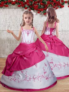 Best Sleeveless Embroidery Lace Up Little Girl Pageant Dress