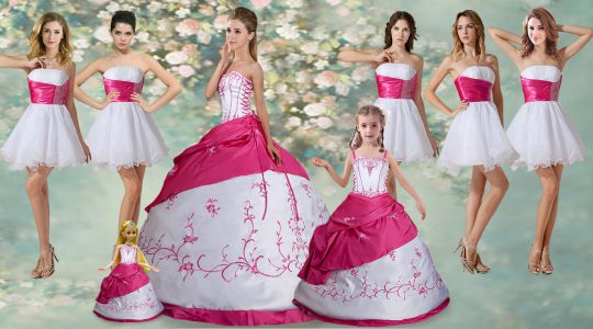 New Style Floor Length White Sweet 16 Quinceanera Dress Strapless Sleeveless Lace Up