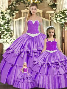 Eggplant Purple Sweet 16 Dresses Military Ball and Sweet 16 and Quinceanera with Ruching Sweetheart Sleeveless Lace Up