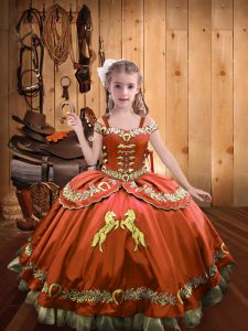 Custom Fit Sleeveless Beading and Embroidery Lace Up Little Girl Pageant Gowns
