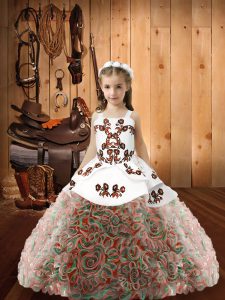 Floor Length Lace Up Pageant Dress Wholesale Multi-color for Sweet 16 and Quinceanera with Embroidery