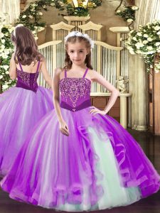Most Popular Sleeveless Beading Lace Up Pageant Dress for Girls