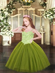 Customized Floor Length Ball Gowns Sleeveless Little Girls Pageant Dress Wholesale Lace Up