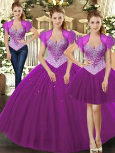 Fabulous Sleeveless Beading Lace Up Sweet 16 Quinceanera Dress