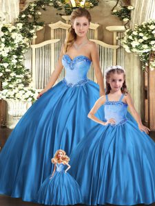 Discount Floor Length Ball Gowns Sleeveless Teal 15 Quinceanera Dress Lace Up