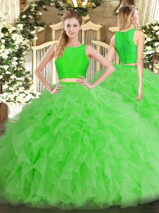 New Arrival Quinceanera Dresses Military Ball and Sweet 16 and Quinceanera with Ruffles Scoop Sleeveless Zipper