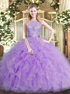 High End Sleeveless Beading and Ruffles Backless Quinceanera Dresses