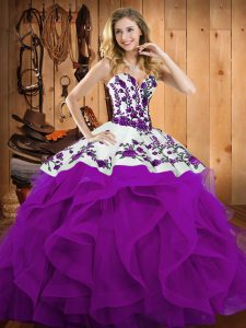 Hot Selling Sleeveless Lace Up Floor Length Embroidery and Ruffles Vestidos de Quinceanera