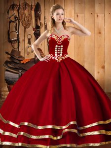 Lovely Sleeveless Lace Up Floor Length Embroidery Sweet 16 Dresses