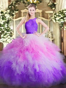 Trendy Multi-color Sleeveless Floor Length Ruffles Zipper Quinceanera Gown