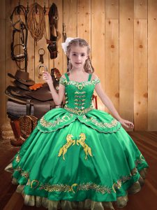 Cute Sleeveless Beading and Embroidery Lace Up Pageant Dress Toddler