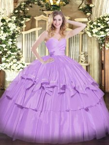 Ball Gowns Quinceanera Gown Lavender Sweetheart Taffeta Sleeveless Floor Length Lace Up