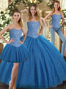 Customized Floor Length Ball Gowns Sleeveless Teal Sweet 16 Quinceanera Dress Lace Up