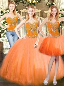 Customized Tulle Sleeveless Floor Length Sweet 16 Dresses and Beading