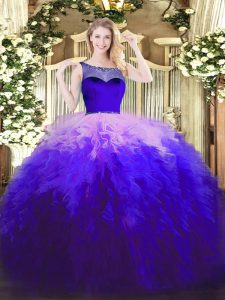 Floor Length Ball Gowns Sleeveless Multi-color 15th Birthday Dress Zipper