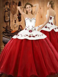 Hot Sale Floor Length Ball Gowns Sleeveless Wine Red Quinceanera Gowns Lace Up