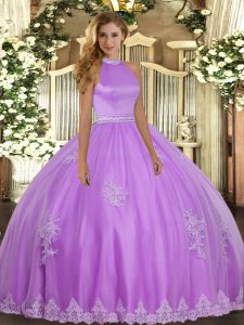 Comfortable Tulle Sleeveless Floor Length Quinceanera Dresses and Beading and Appliques