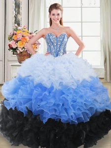 Multi-color Sleeveless Organza Lace Up Vestidos de Quinceanera for Sweet 16 and Quinceanera
