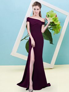 Burgundy Off The Shoulder Zipper Ruching Dama Dress for Quinceanera Sleeveless